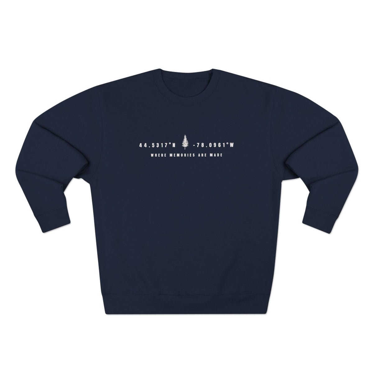 White Lake Map Coordinates (Non-Embroidered) Crewneck