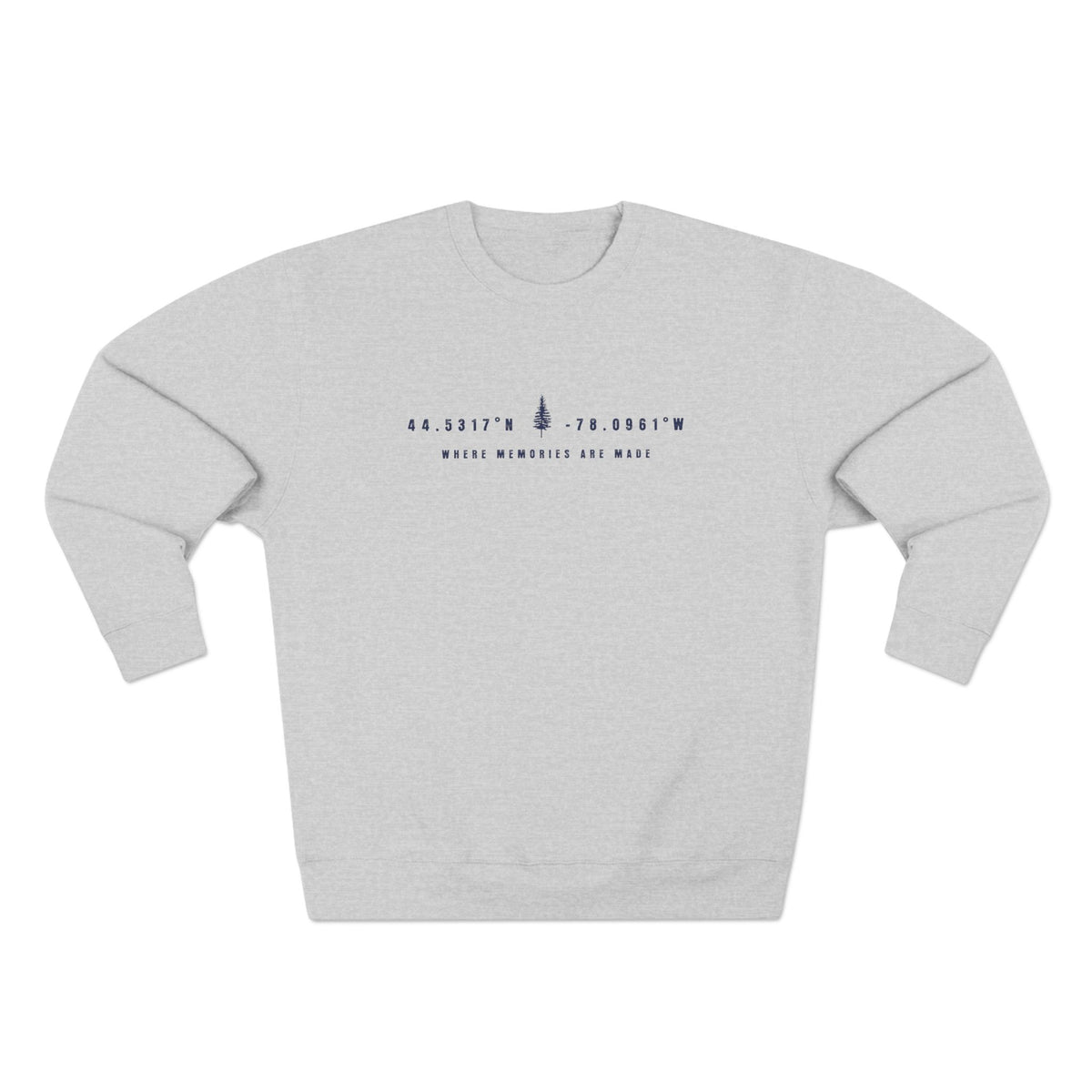 White Lake Map Coordinates (Non-Embroidered) Crewneck