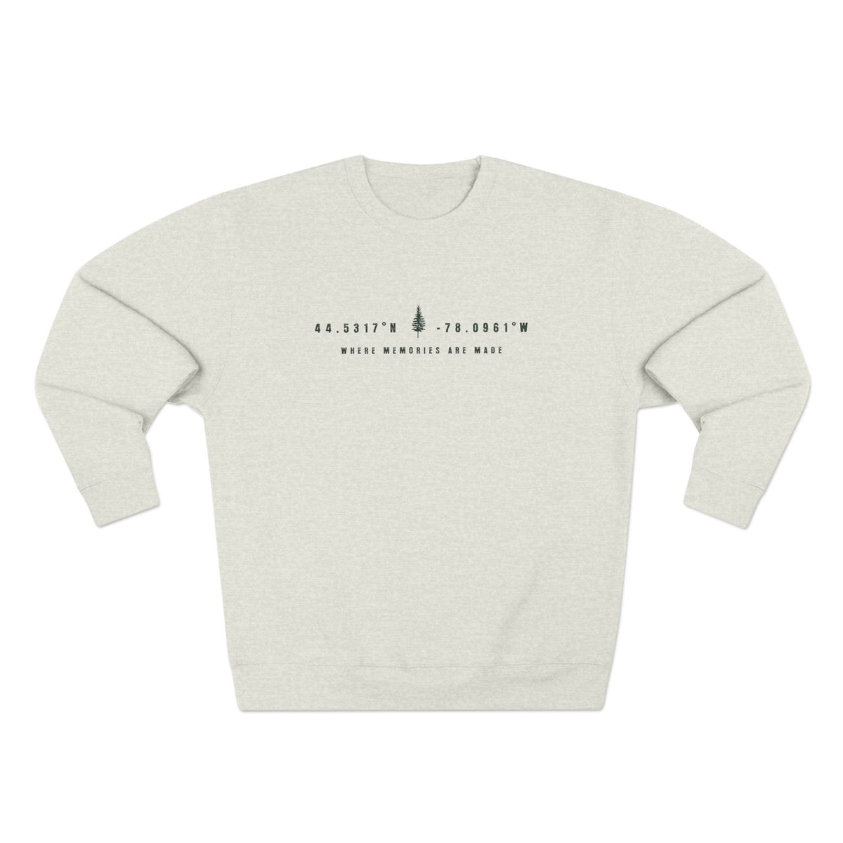 White Lake Map Coordinates (Non-Embroidered) Crewneck