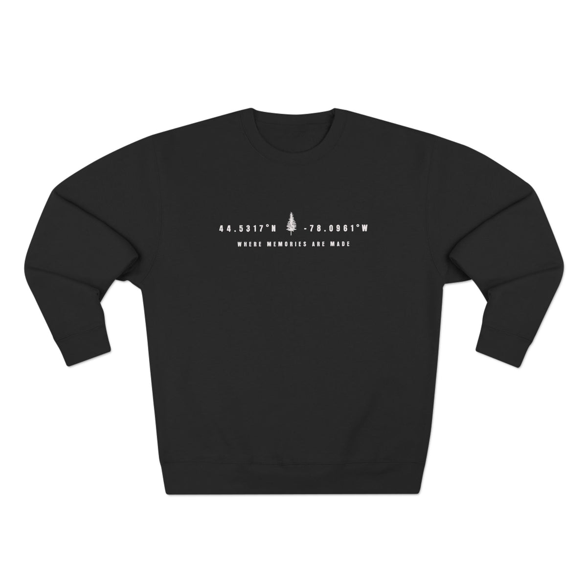White Lake Map Coordinates (Non-Embroidered) Crewneck