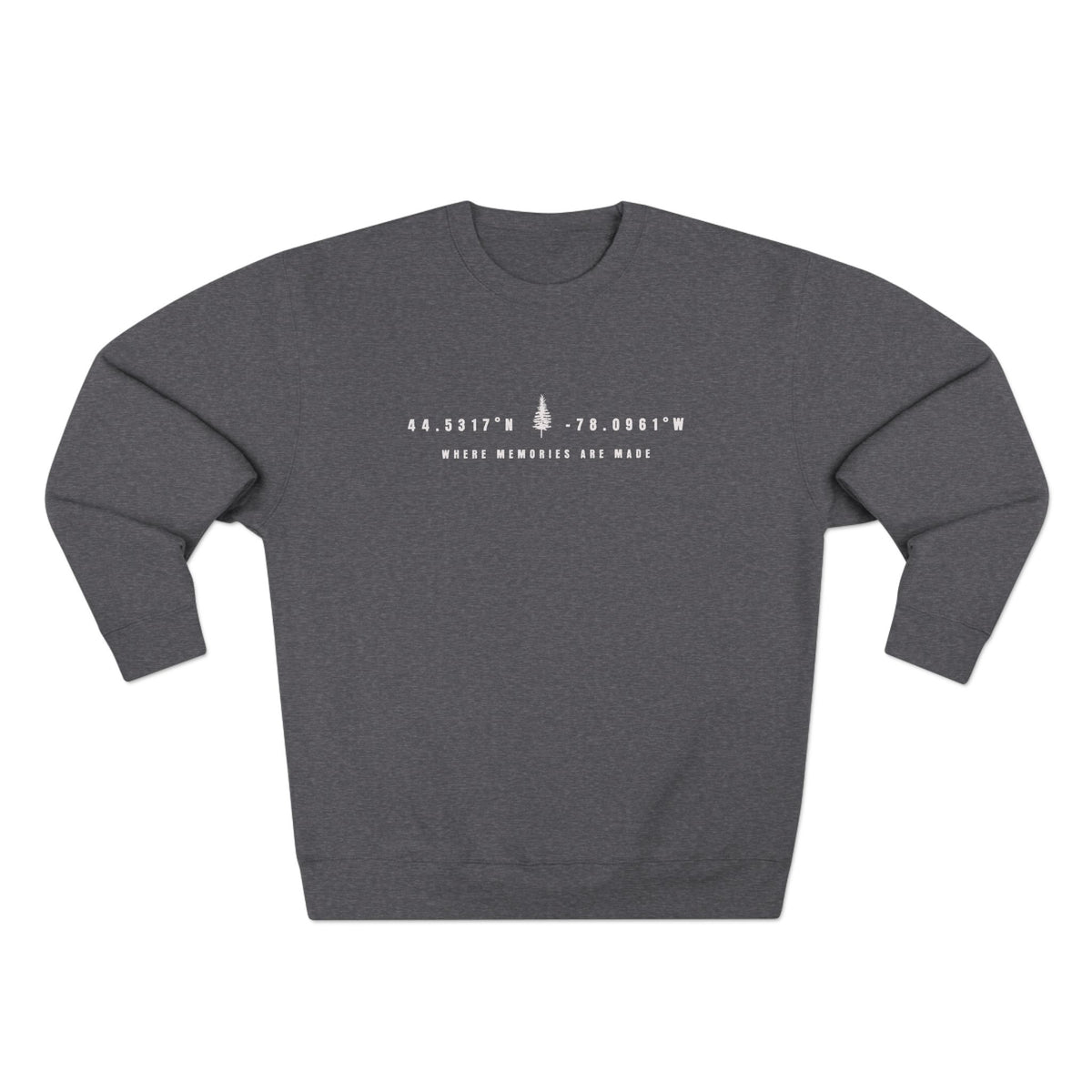 White Lake Map Coordinates (Non-Embroidered) Crewneck